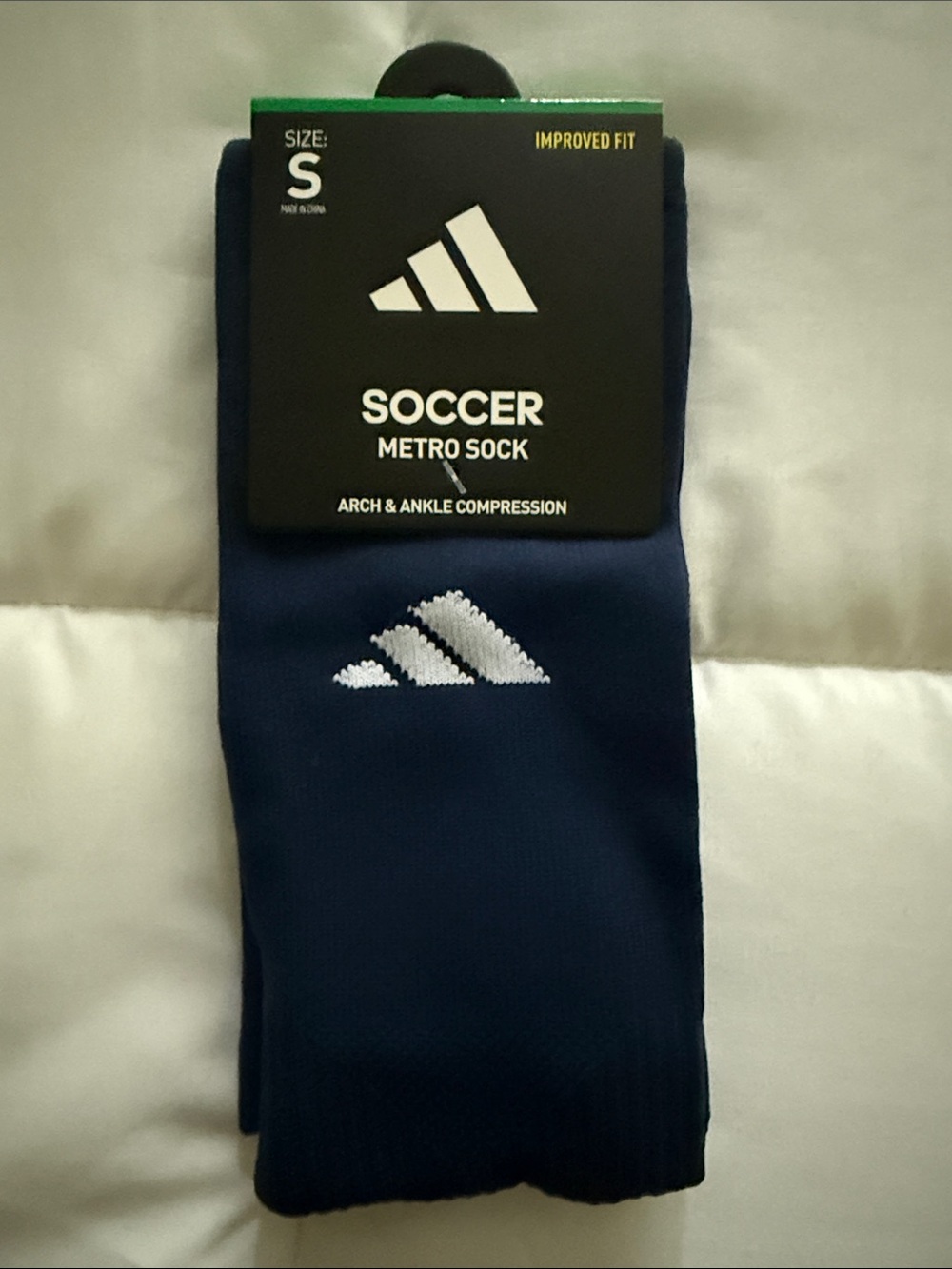 Adidas Navy Blue Soccer Metro Socks with White Logo
